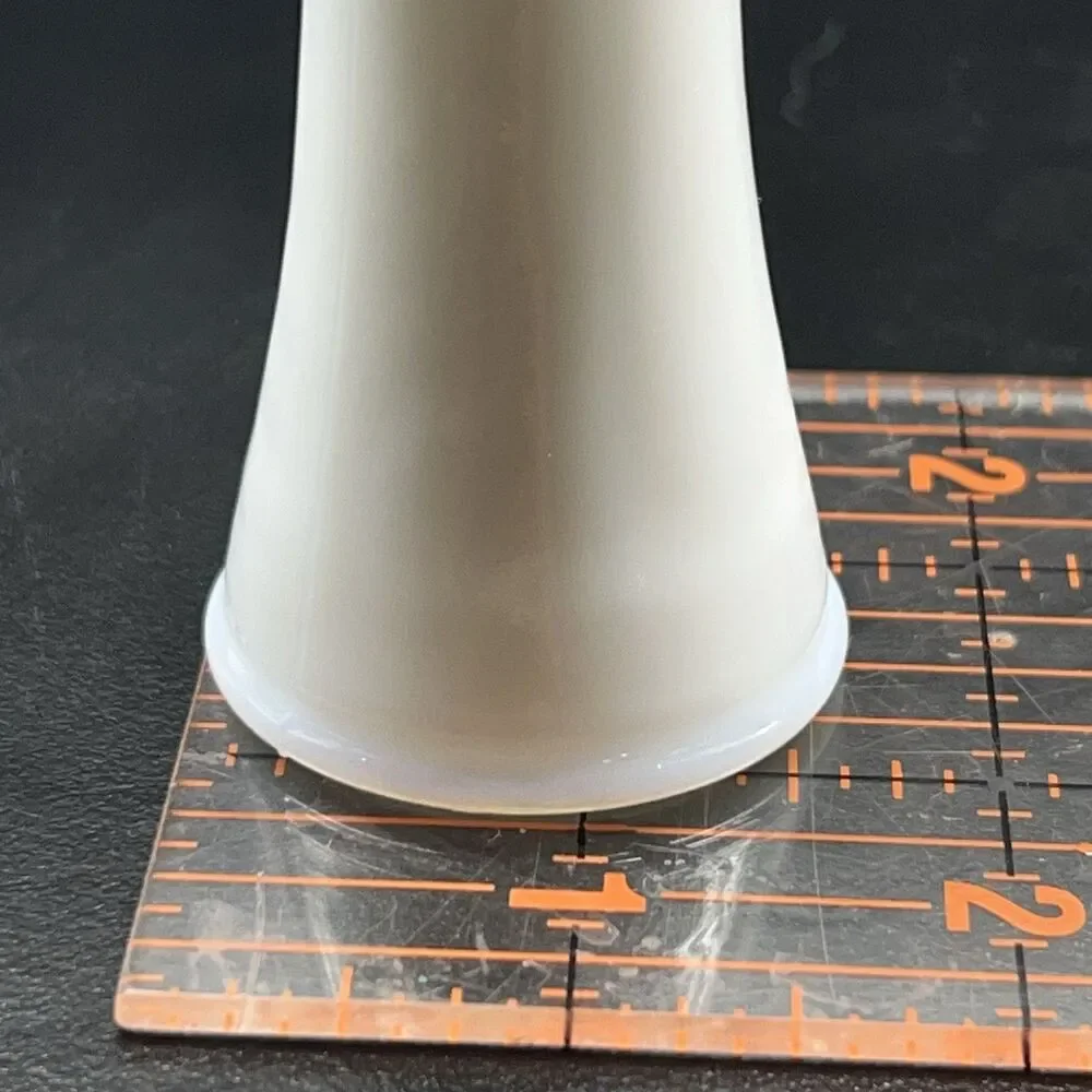 Vintage Randall Milk Glass-3 Ring /Beehive -Flower/ Bud Vase 1960 Art Deco 6